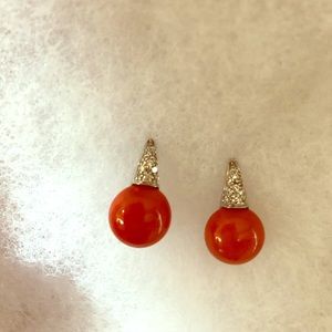 David Yurman 18kt gold and diamond earrings